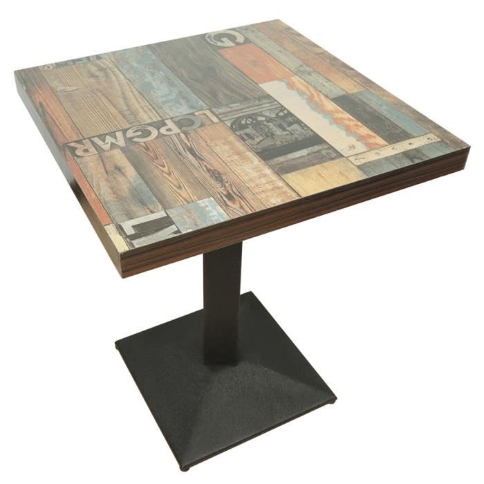 table haute carrée 60x60cm - style industriel - errolves