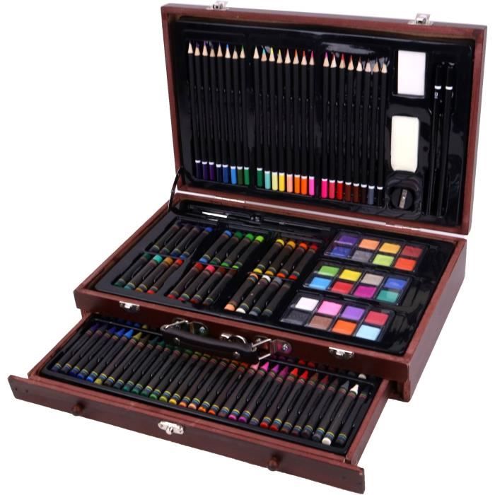 Froadp 168 pièces Kit de Peinture Professionnel Malette Comprenant Inclus Pastel Aquarelle Pigments Crayons et Materiel Dessin Ensemble d’Artiste