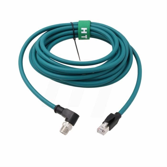 HangTon Cavo Ethernet M12 A RJ53 Codice X 8 Pin - CAT6 Schermato Impermeabile Alta Flessibilità (10 Metri)