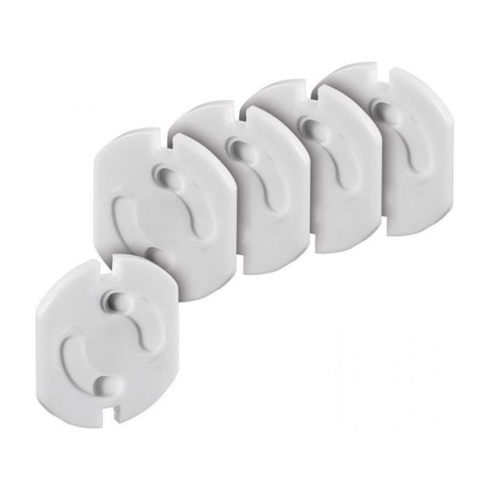 Cache-prises de protection pour enfants - GOOBAY - Couvre-prises de courant standard - Blanc - 5 pièces par jeu