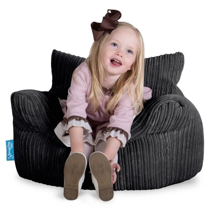 Lounge Pug Fauteuil Enfant Pouf Enfant Cotele Noir Cdiscount Puericulture Eveil Bebe