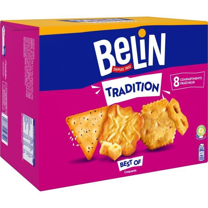 Belin - 8 compartiments de 4 fins crackers assortiment salé Tradition