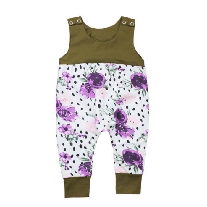 Combinaison Fleurie En Velours MILly - Taille 4 - Rose/violet/crème - Neuf Sans étiquettes