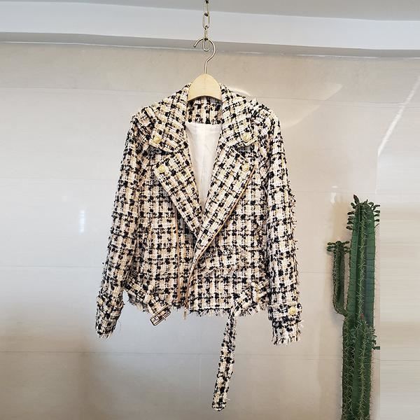 Femme Veste Hiver Manteau Court A Manches Longues En Tweed Pour Femmes Vetement Streetwear Slim Avec Ceinture Vetements D Exteri Navy Blue Cdiscount Pret A Porter