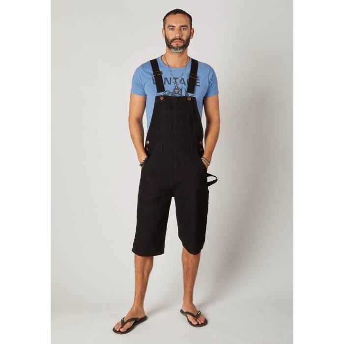 Chet Salopette Short Homme Noir Noir Cdiscount Pr t Porter