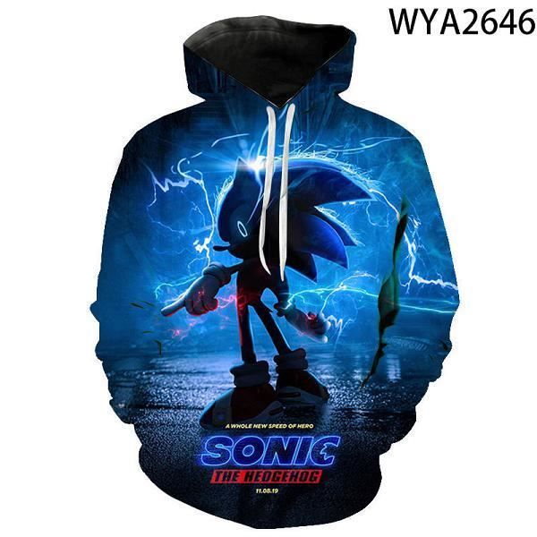 Anime Sonic The Hedgehog Sweat À Capuche Hommes Garçons Fermeture Éclair Sweat épais en polaire chaude Manteau!