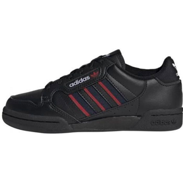 Basket adidas Originals CONTINENTAL 80 STRIPES ADIDAS ORIGINALS Garcon Cuir Noir Lacets Adulte Noir Cdiscount Chaussures