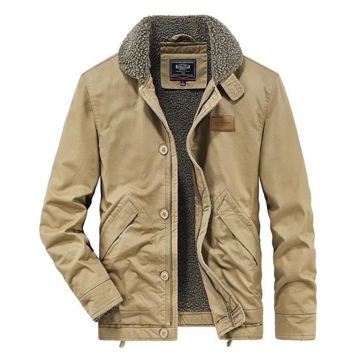 Generisch Veste d'hiver pour homme - Veste blouson - Veste d'hiver pour homme - Couleur unie - Anti-rayures - Coupe-vent - Avec capuche et plusieurs poches, gris, S