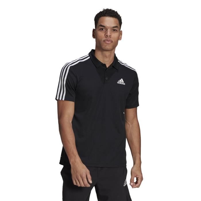 Mens black adidas polo shirt discount