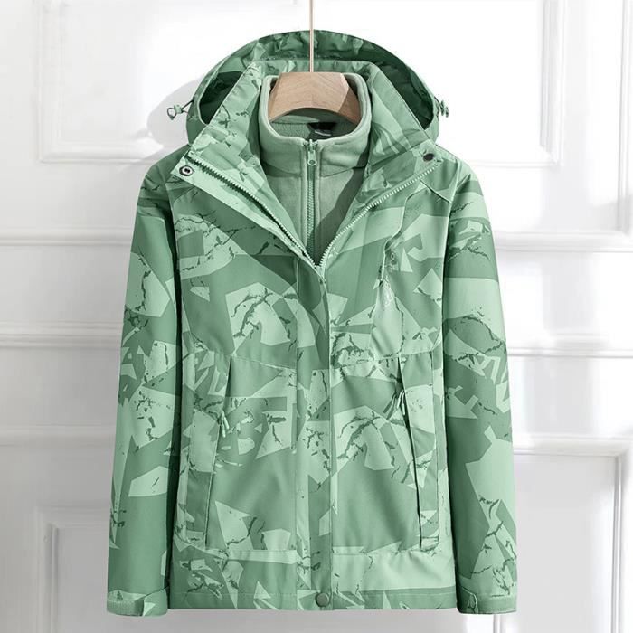 Veste Softshell Femme KUTOOK Hiver - Chaud, Coupe-Vent, Imperméable | Capuche Amovible, Poches Zippées - Pour Randonnée, Sport