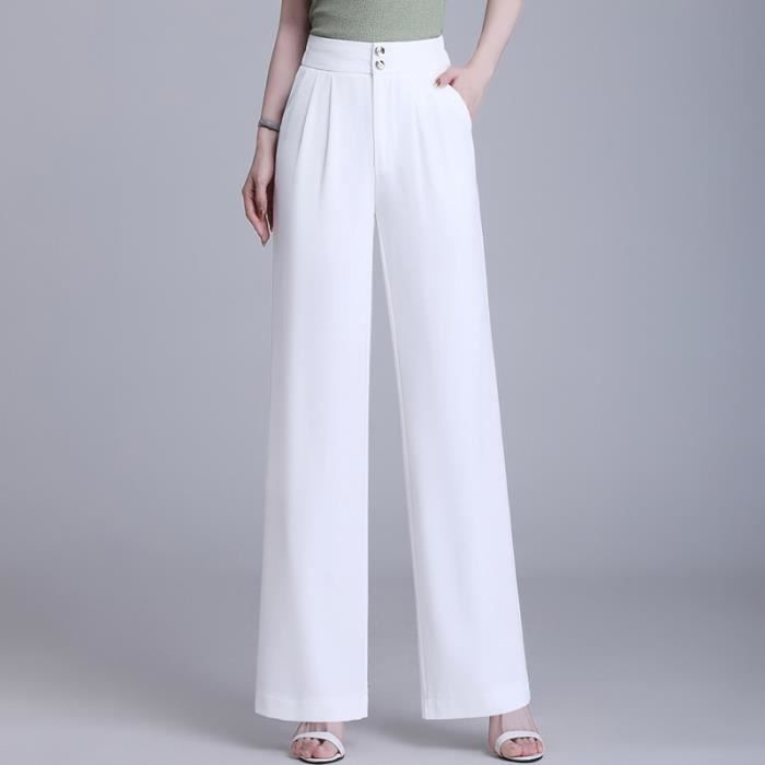 Pantalon femme coupe droite large clearance