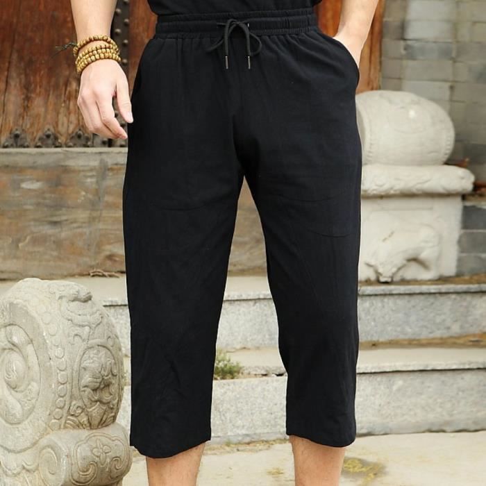 Short,Pantalon court en coton pour homme, nouveau vêtement ample de