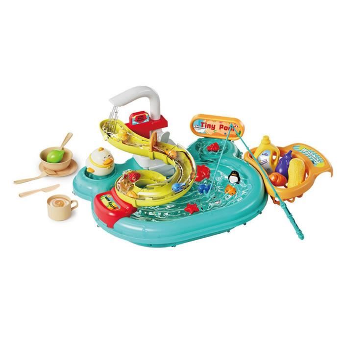 22pcs set Lave-vaisselle pêche à la maison cuisine jouet pour enfants jouets  d'imitation d'évier, toboggans de jouets (bleu) - Cdiscount Jeux - Jouets