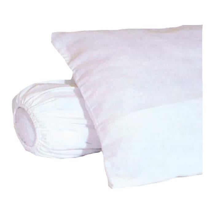 Sous-taie d'oreiller molleton 100% coton gratté 60x60 cm blanc - Cdiscount  Maison