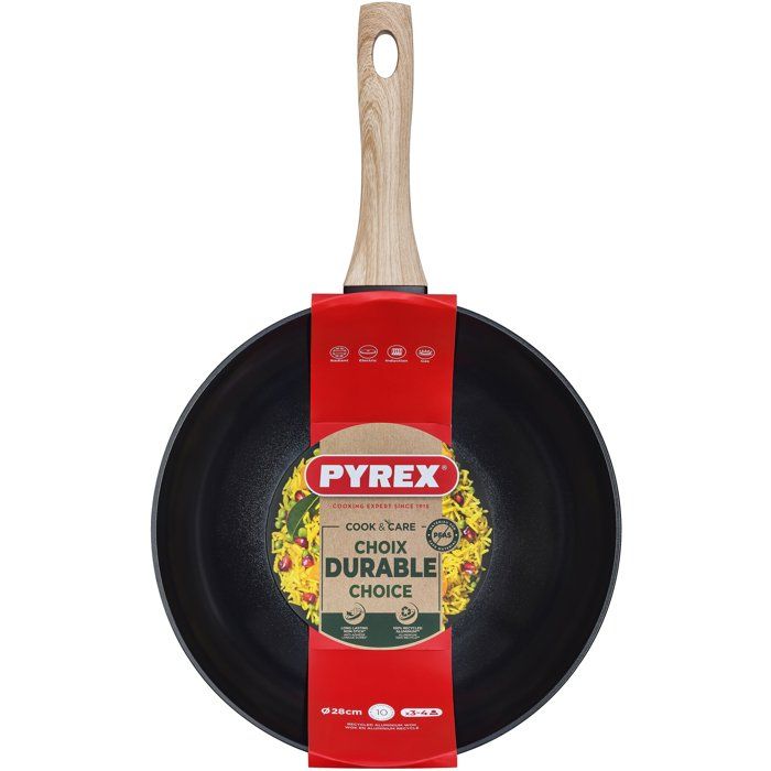 Wok - PYREX - Cook & Care - 28 cm - Anti-adhérent - Induction - Sans PFAS