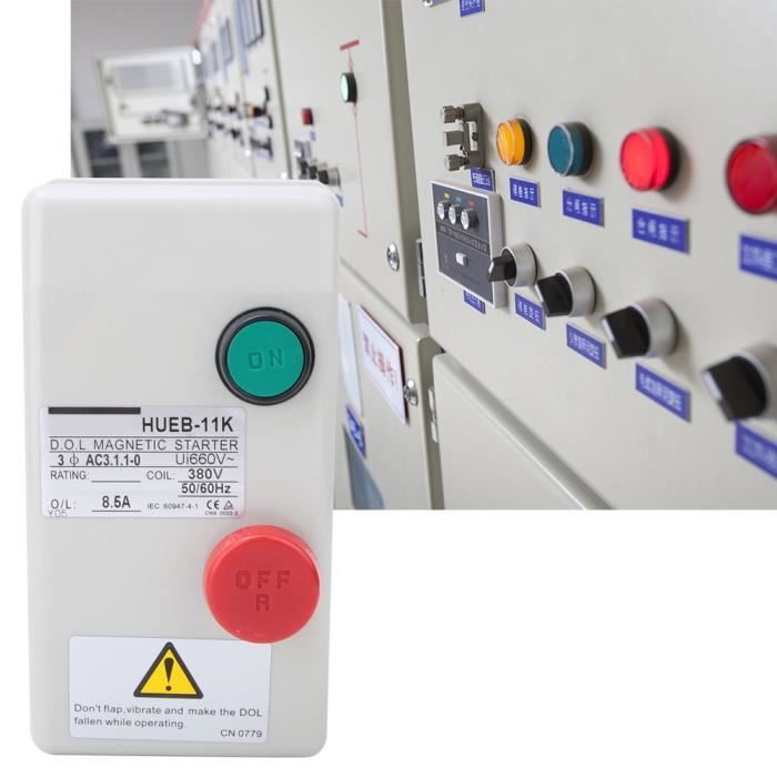 Démarreur Magnétique Triphasé 380V 4KW 5CV - Pour Compresseur D'air, Pompe, Machine-outil - Avec Protection Surcharge
