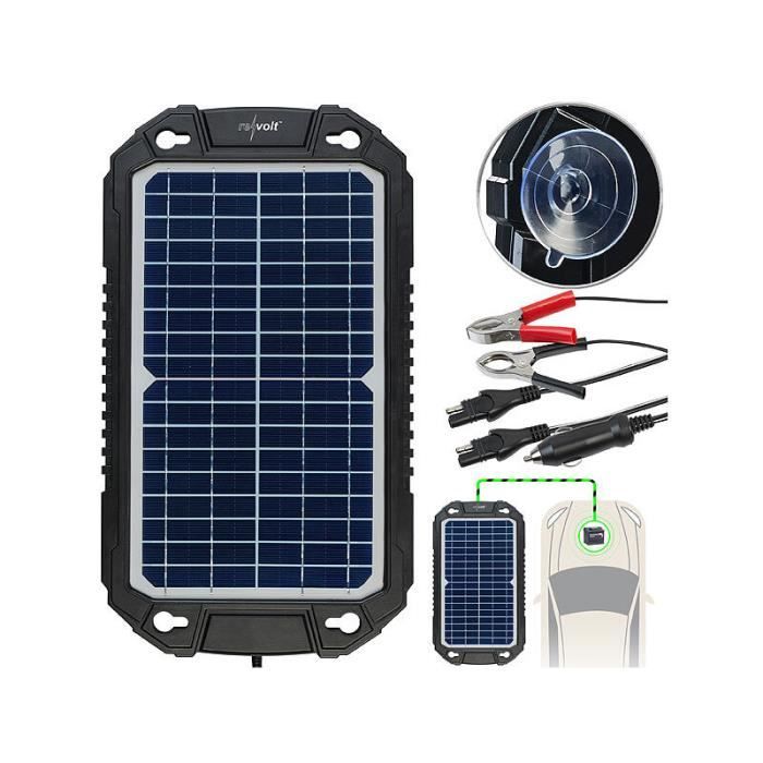 Chargeur solaire 12 V / 10 W pour batterie de voiture