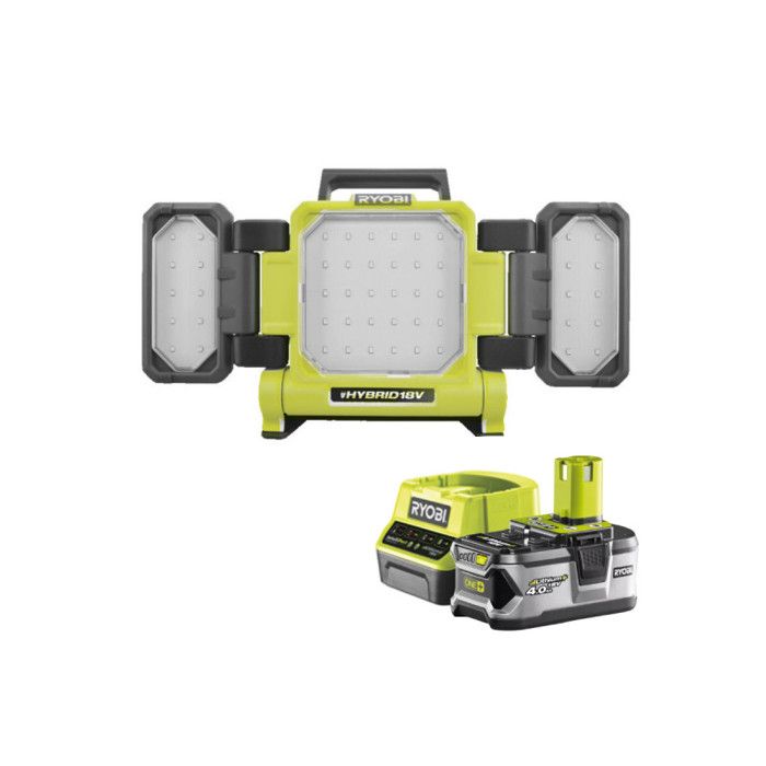 Pack RYOBI Triple panneau lumineux LED 18V One+ 3000 Lumens RLP18 0 1 Batterie 4.0Ah 1 Chargeur rapide RC18120 140