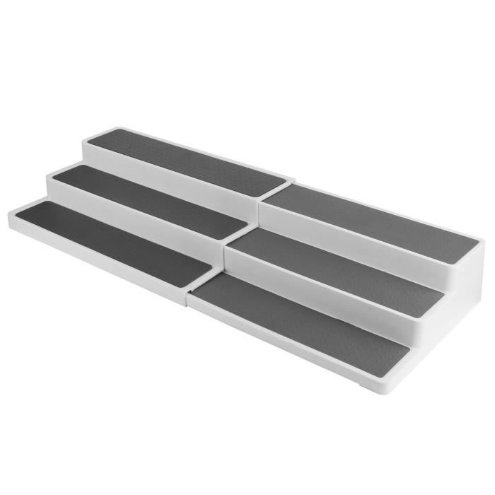 Étagère à Épices avec 2 Niveaux en Bambou et Acier inox Étagère Étagère à Épices avec 2 Niveaux en Bambou et Acier inox Étagère