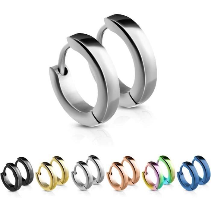 Boucles D'Oreilles En Argent DT - Paire - Neuf Avec Étiquettes - Bijou Argenté Simple