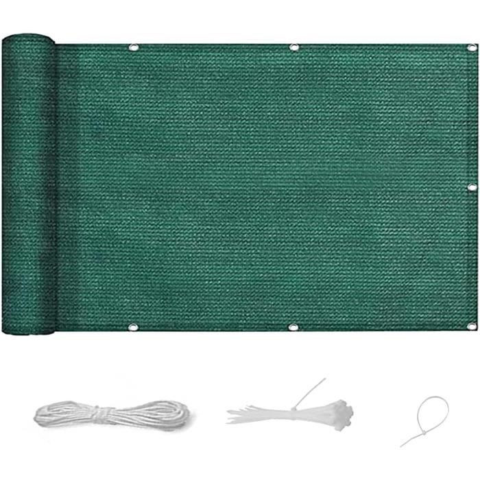 Toile D'ombrage Rectangulaire 90x270 Cm - Filet Polyester 98% UV, œillets Tous Les 50 Cm - Pour Terrasse, Jardin, Piscine, Patio