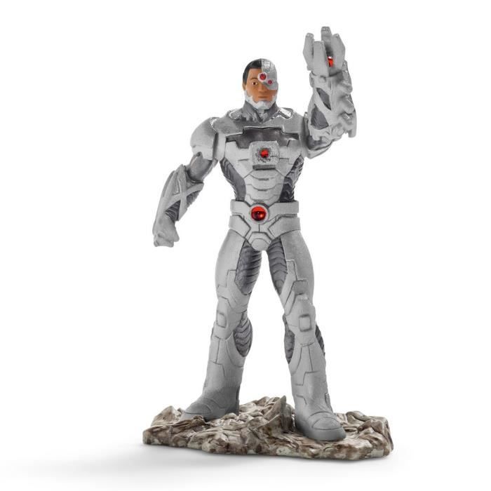 Figurine Schleich 22519 - DC Comics™ - Cyborg™ - Mi-homme, mi-machine - Arsenal d'armes spéciales