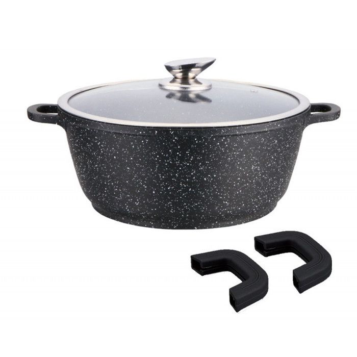 Marmite Faitout Kamberg 28 Cm - Fonte Aluminium Revêtement Pierre - Induction Compatible - Sans PFOA