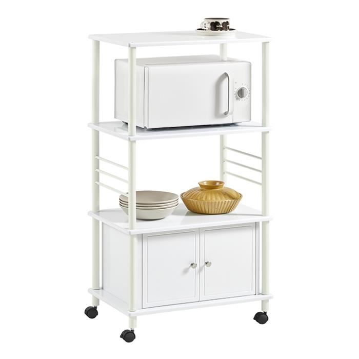 Sobuy Frg12 W Meuble Rangement Cuisine Roulant En Bois Chariot