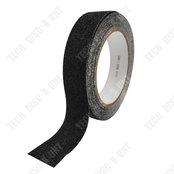 TOOLCRAFT Bande Antidérapante Noire 5m X 50mm - Adhésive Pour Escaliers, Rampes Et Surfaces Glissantes
