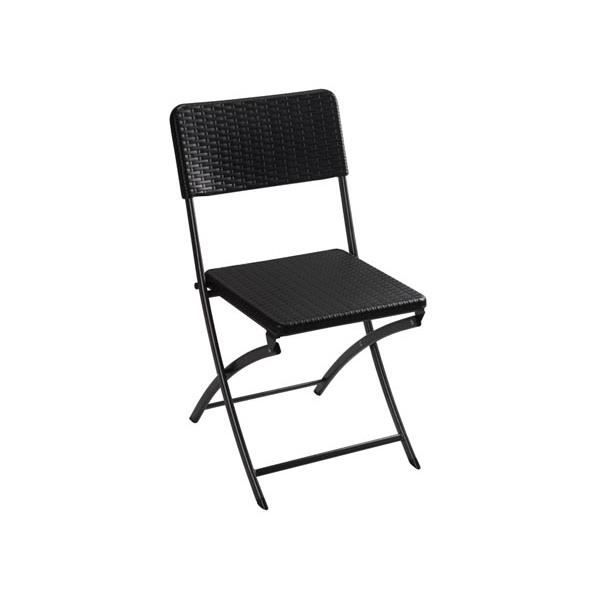 Chaise pliante d'extérieur en imitation rotin - Marque - Modèle - Résistante aux taches, chocs et fissures