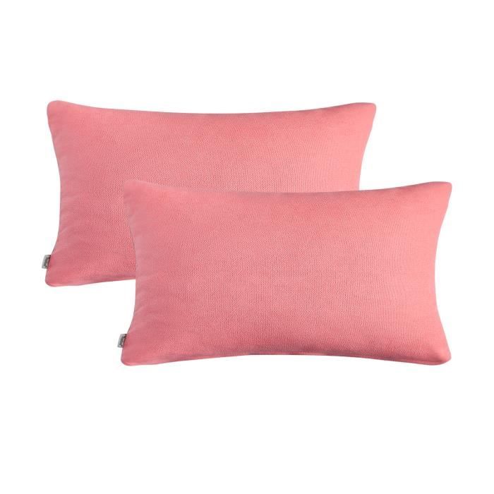 Topfinel Housse Coussin Noël 40x80cm - Rose Clair uni 2pcs en Chenille -  pour Canapé Salon Chambre - Cdiscount Maison