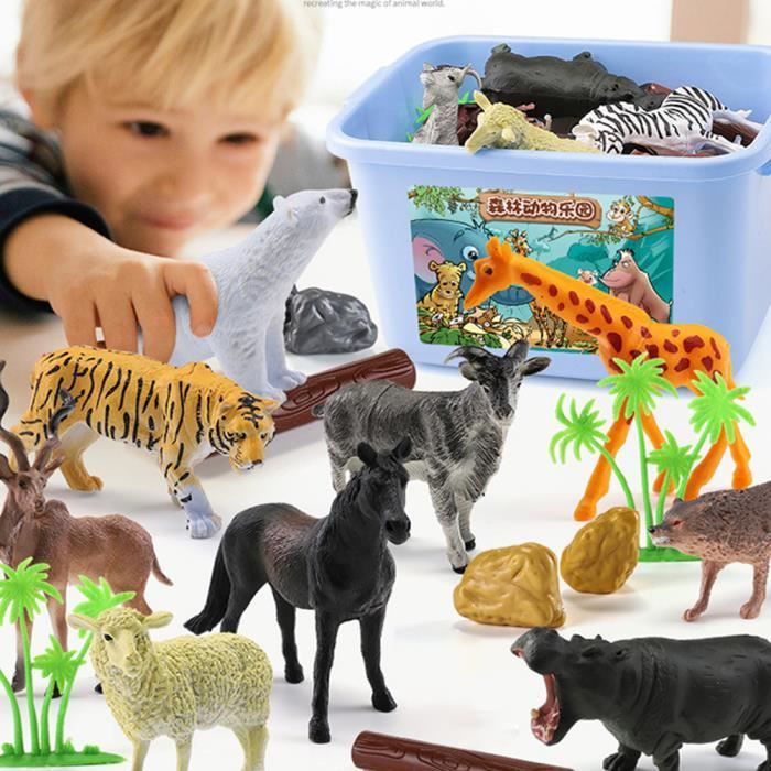 58 Pièces Animaux jouets simulation forêt zoo modèle enfants jouets