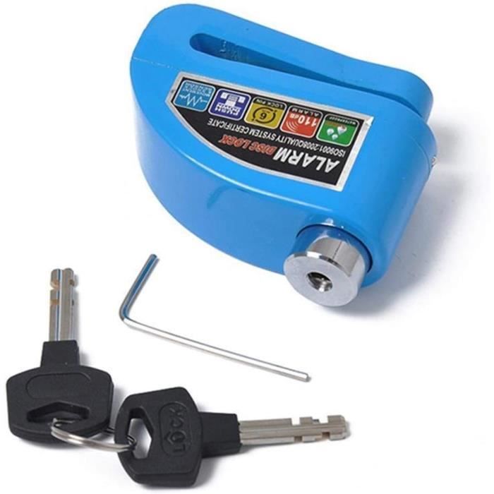 Antivol Guidon Moto POSENG, Serrure Poignée Avec Clés, Universel 38mm, Bleu