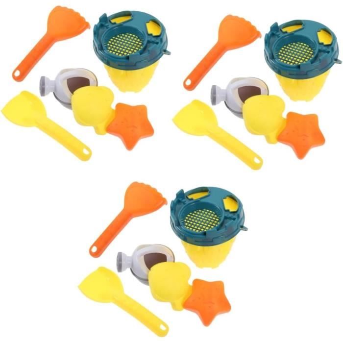 Jouets De Plage Pour Enfants - Set De 6 Seaux, Pelles, Râteaux, Tamis - Couleurs Vives - Plastique Léger Pour Châteaux De Sable Et Jeux Créatifs