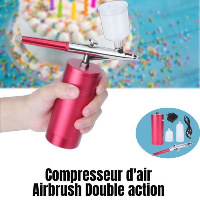 Compresseur aerographe portatif de pistolet de peinture d'action d'usb double