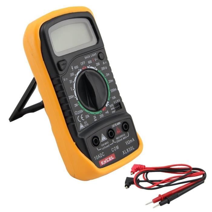 XL-830L numérique LCD Multimètre Voltmètre Ampèremètre Ohmmètre OHM Volt Tester