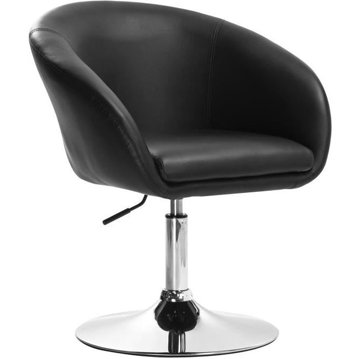 WOLTU Tabouret de bar en similicuirFauteuil de bartabouret rotatifhauteur réglableNoir