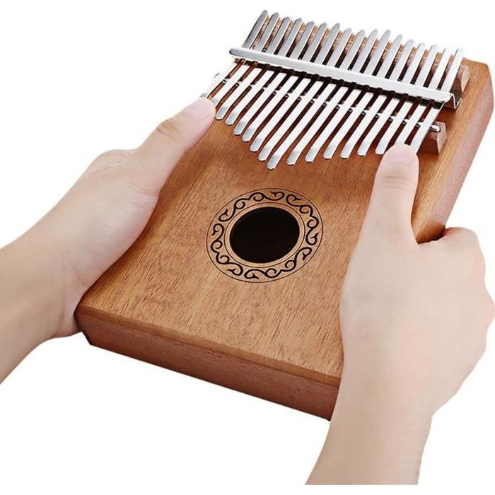 Drfeify 10 Touches Mini Kalimba en Bois Portable avec Accessoires Instrument de Musique 