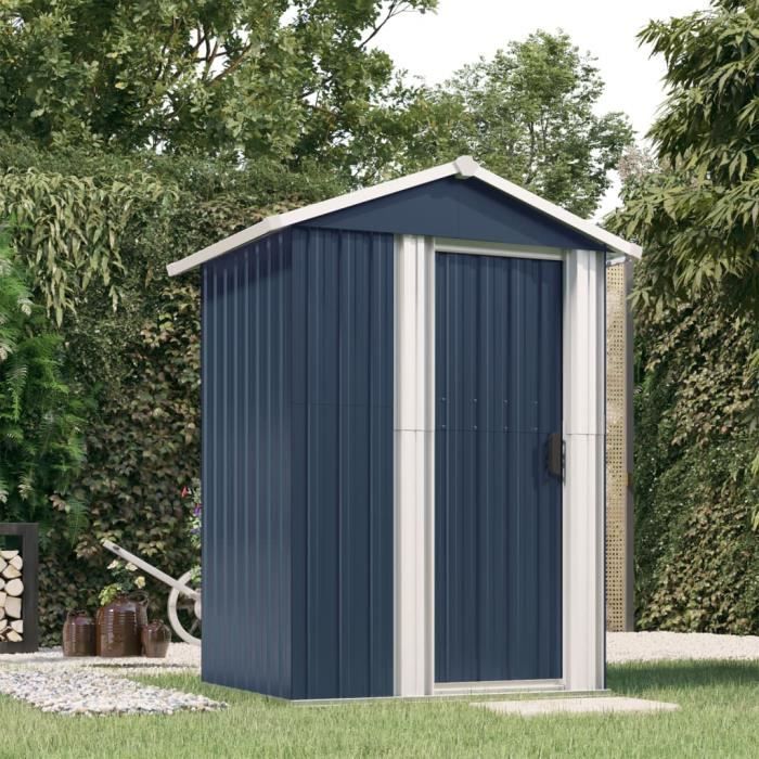 Abri de jardin - ZERODIS - HB042 - Acier galvanisé - 126x975x177 cm - Couleur anthracite