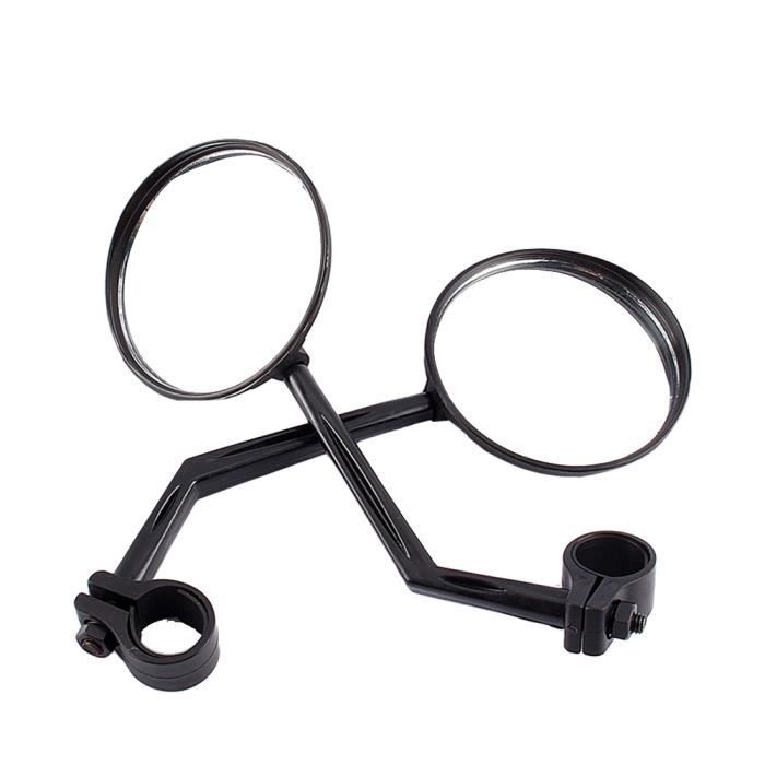 Rétroviseur réglable pour moto ou vélo - ZJCHAO - Noir - Miroir convexe incassable - Design compact