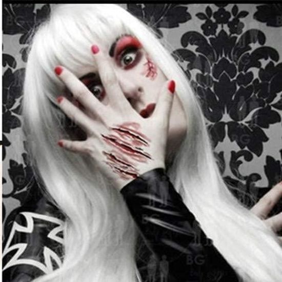 Tatouages Temporaires Halloween - 50 Feuilles De Cicatrices/Blessures Sanglantes - Maquillage Effrayant Zombie, Vampire