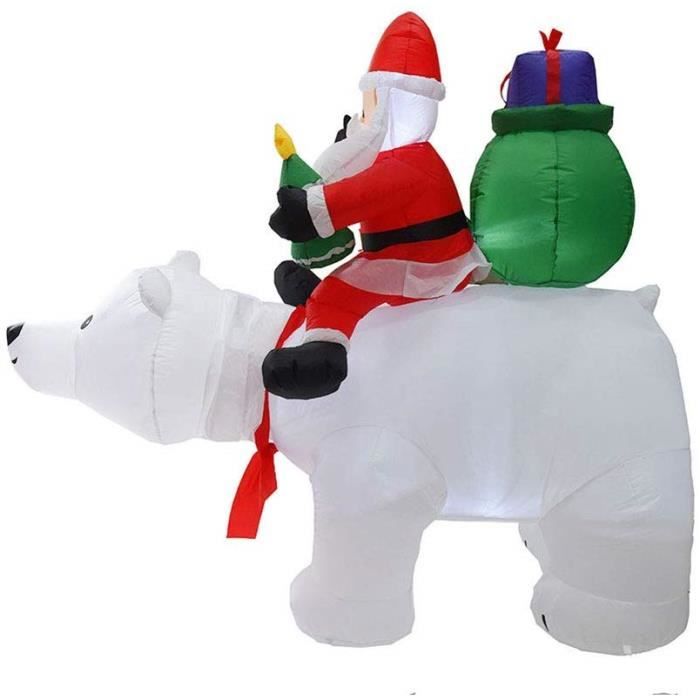 50pcs Décoration de noël,ours polaire illuminé gonflable de père Noël d