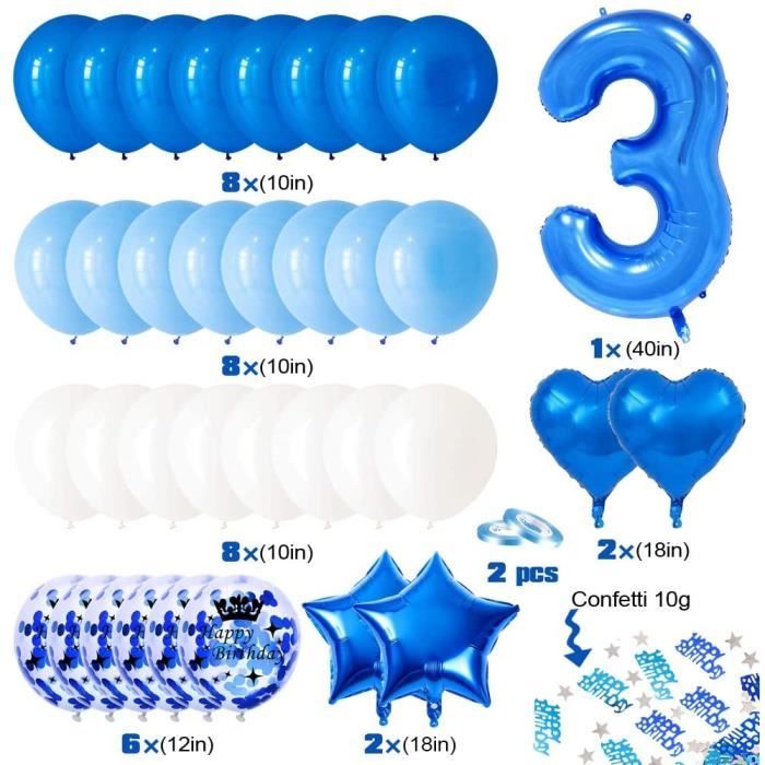 Ballon gonflable Or fête d'anniversaire chiffre 3 - Kreyolida