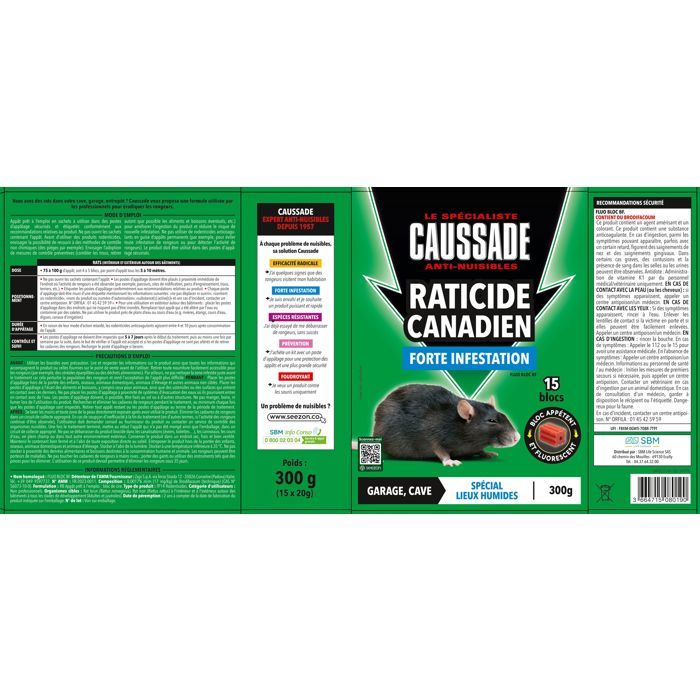Rodenticide Sachets Fluorescents Caussade Anti Rats & Souris - Efficacité Radicale - Lieux Très Humides - 10 Appâts Blocs - Prêt à L'emploi - Une Ingestion Suffit - 300g CARSBL300N Appât Rongeur Fluorescent Rodenticide Sachets Fluorescents Caussade Anti Rats & Souris - Efficacité Radicale - Lieux Très Humides - 10 Appâts Blocs - Prêt à L'emploi - Une Ingestion Suffit - 300g CARSBL300N Appât Rongeur Fluorescent