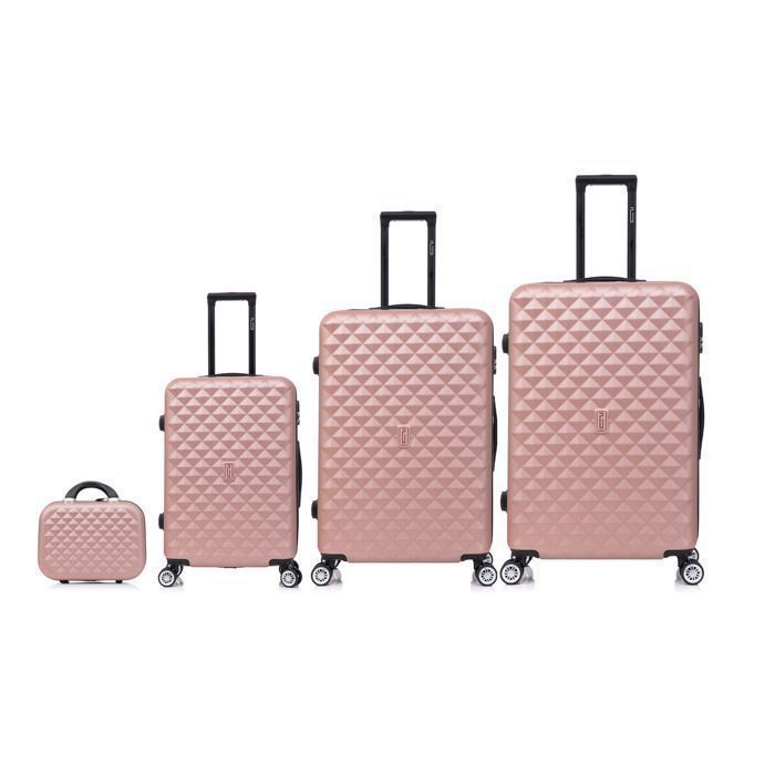Monzana® Set de 4 Valises Rose Doré avec Vanity-Case M/L/XL pèse-Bagages Cadenas Inclus Bagage Trolley à roulettes Voyage Monzana® Set de 4 Valises Rose Doré avec Vanity-Case M/L/XL pèse-Bagages Cadenas Inclus Bagage Trolley à roulettes Voyage