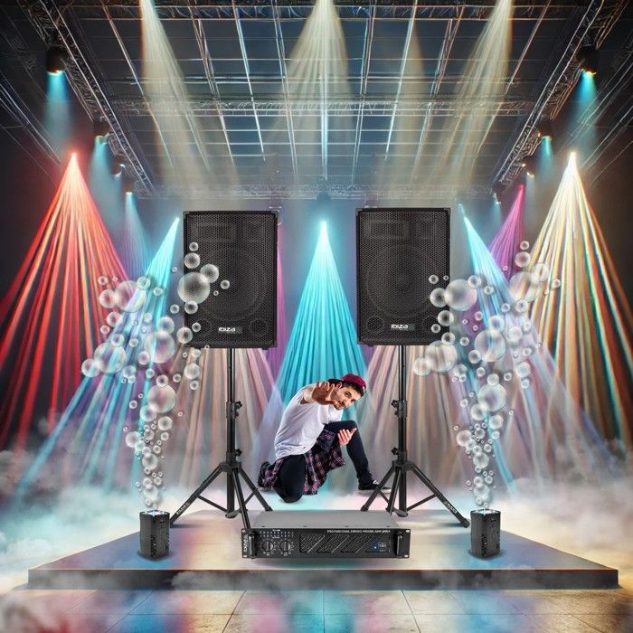 Ibiza DISCO10B Enceinte Satellite Noir - Sono Bass Reflex 3 Voies