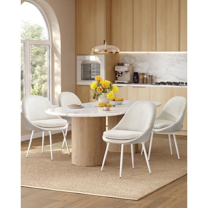 Lot de 2 Chaises Salle à Manger en Tissu Velours Rétro pour Salle à Lot de 2 Chaises Salle à Manger en Tissu Velours Rétro pour Salle à