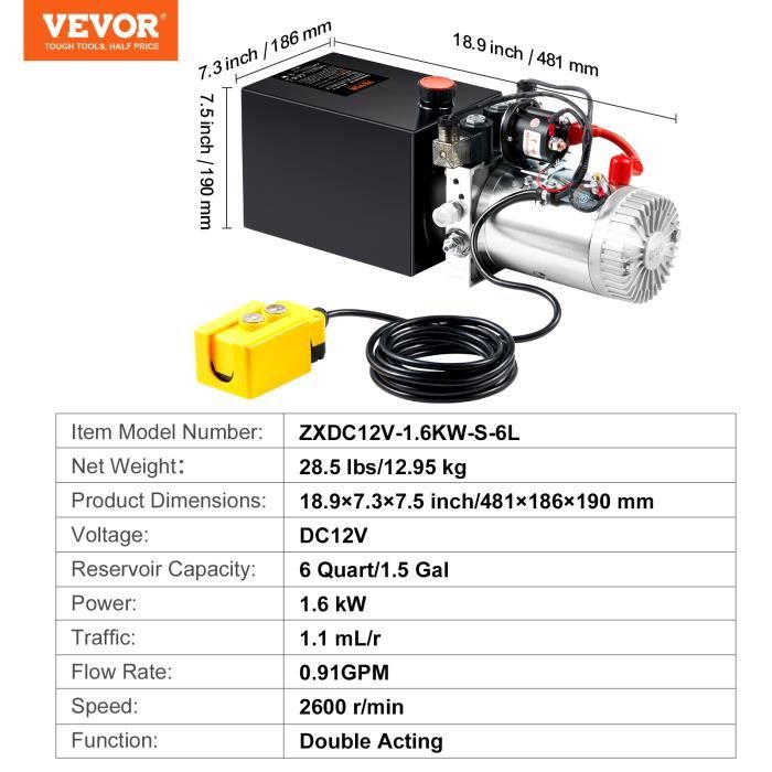 Pompe Hydraulique 5L Double Effet