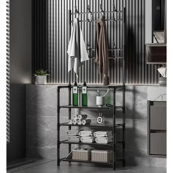 Meuble à Chaussures 3 Niveaux, Étagère à Chaussures Empilable en Métal Meuble à Chaussures 3 Niveaux, Étagère à Chaussures Empilable en Métal