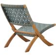 Lot de 2 fauteuils de jardin VERONE en bois d'acacia FSC et corde - coloris vert-3